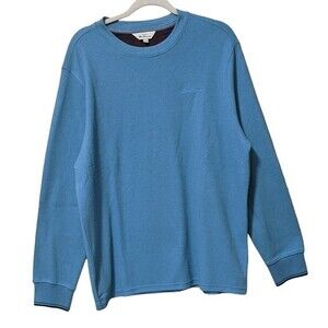 Ben Sherman Niagara Blue Waffle Knit Sweater Elbow Padded blue size Large